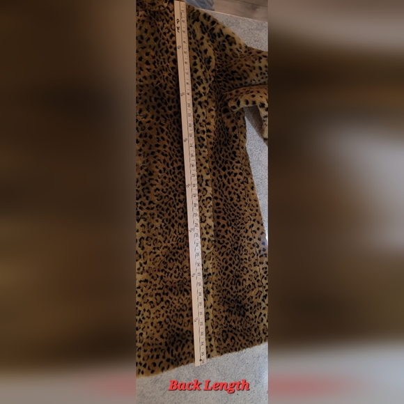 Faux Fur Animal Print Leopard Kristen Blake Women Size Medium Long Comfy Coat - Picture 15 of 16
